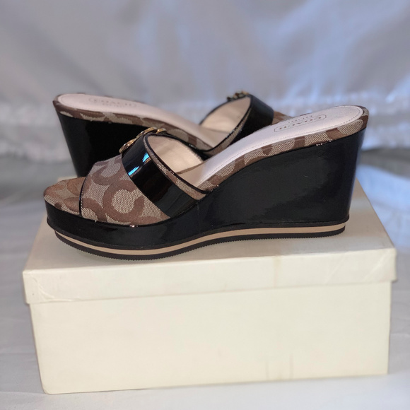 Coach Shoes - Coach Wedge Sandals Size 7.5